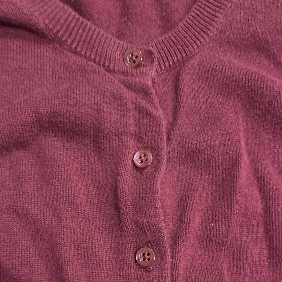 Banana Republic Burgundy Button Cardigan Sweater SZ M Casual Preppy Academia