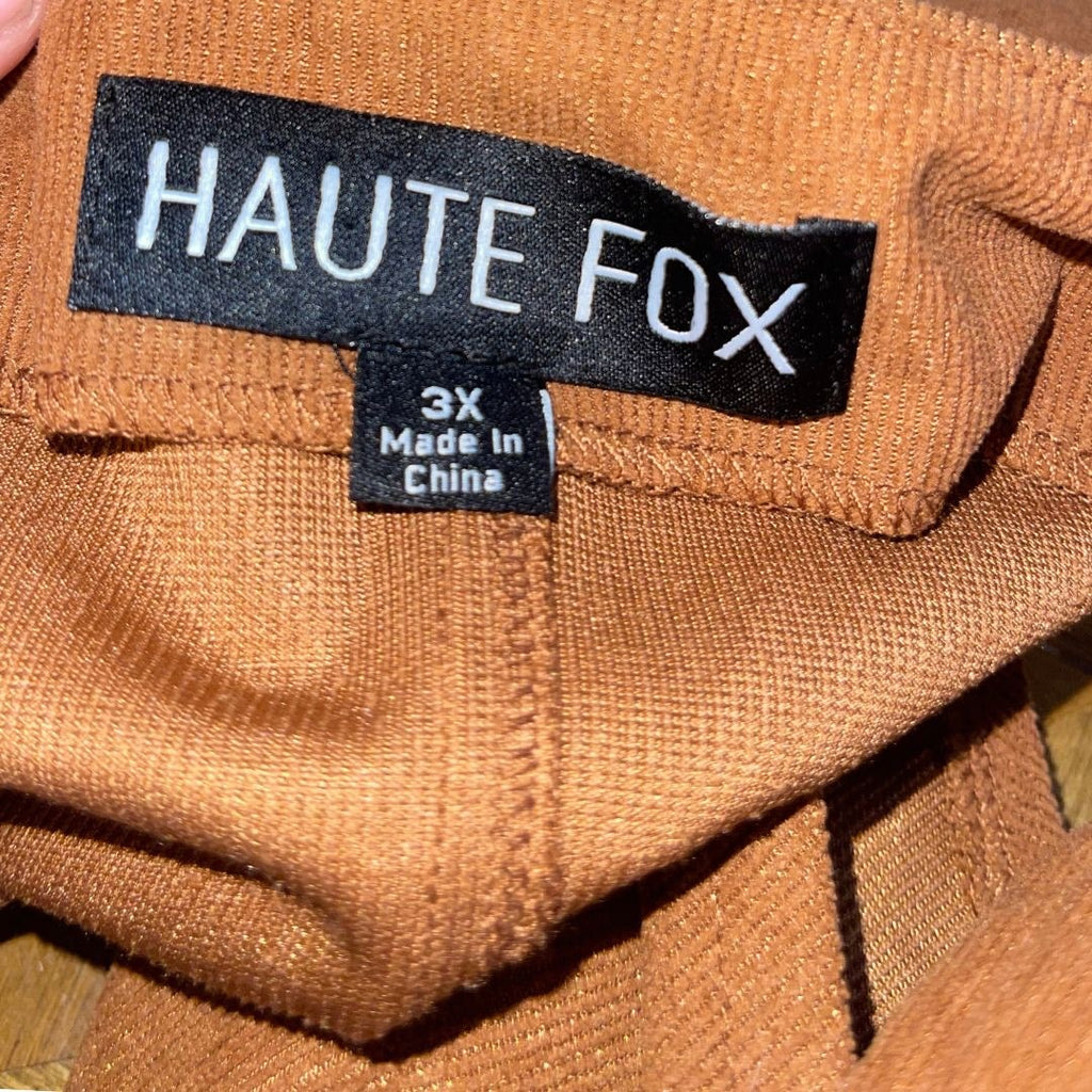 Haute Fox Brown Corduroy Overall Dress Plus Size 3X Preppy Academia School Girl