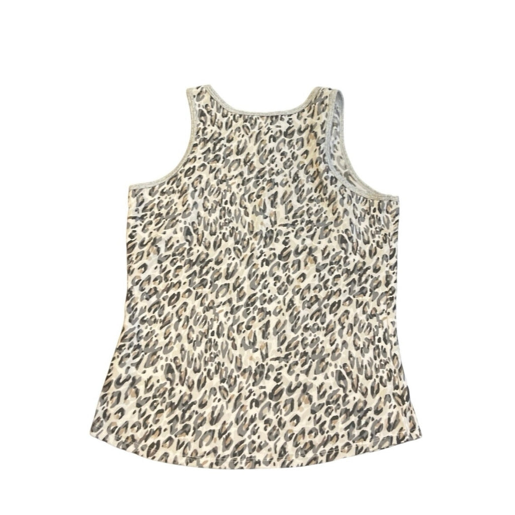 Live Love Lounge by Karen Neuburger Leopard Knit Pajama Tank SZ M Loungewear