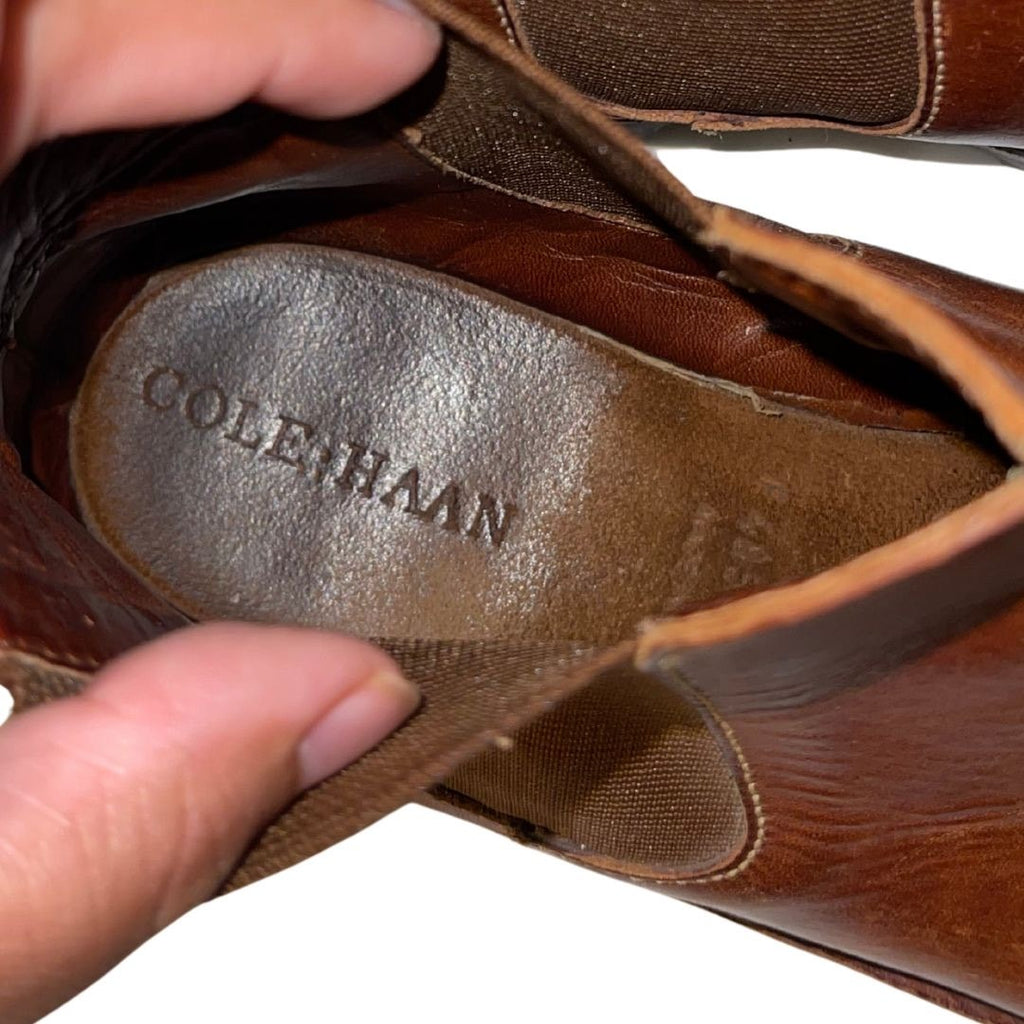 Cole Haan Women's Leather Brown Chelsea Bootie F-4858 Boots Size 8