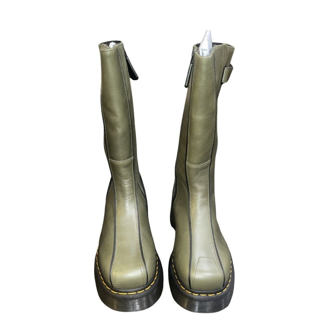 Dr. Martens Buzz High Eclipse Platform Leather Tall Boots Olive Green US 9 NWB