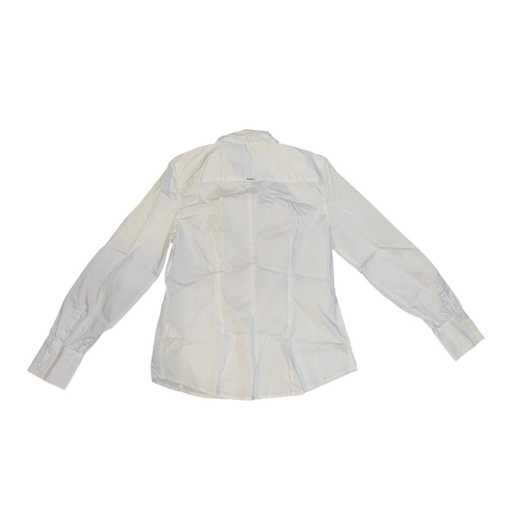 Calvin Klein Women Button up Collar long sleeve pinstripe Blouse