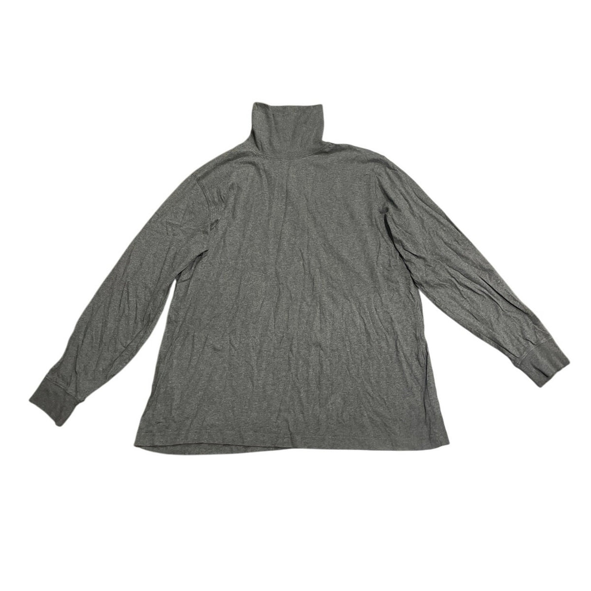Lands' End Super T Turtleneck Gray Long Sleeve SZ XL Casual Preppy Streetwear