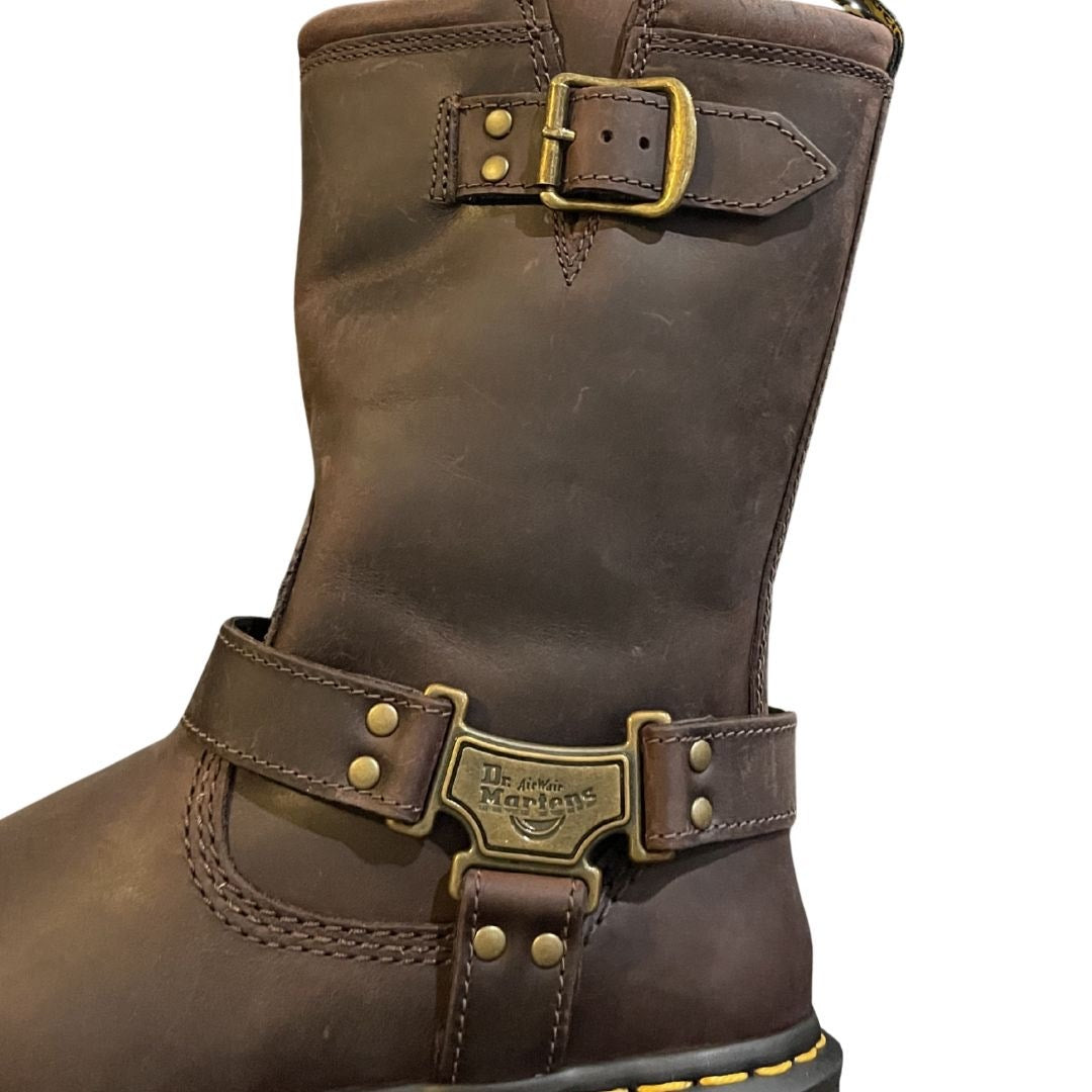 Dr. Martens Airwair Anistone Hi Leather Biker Boots Size Women 7 Motor Punk NWB