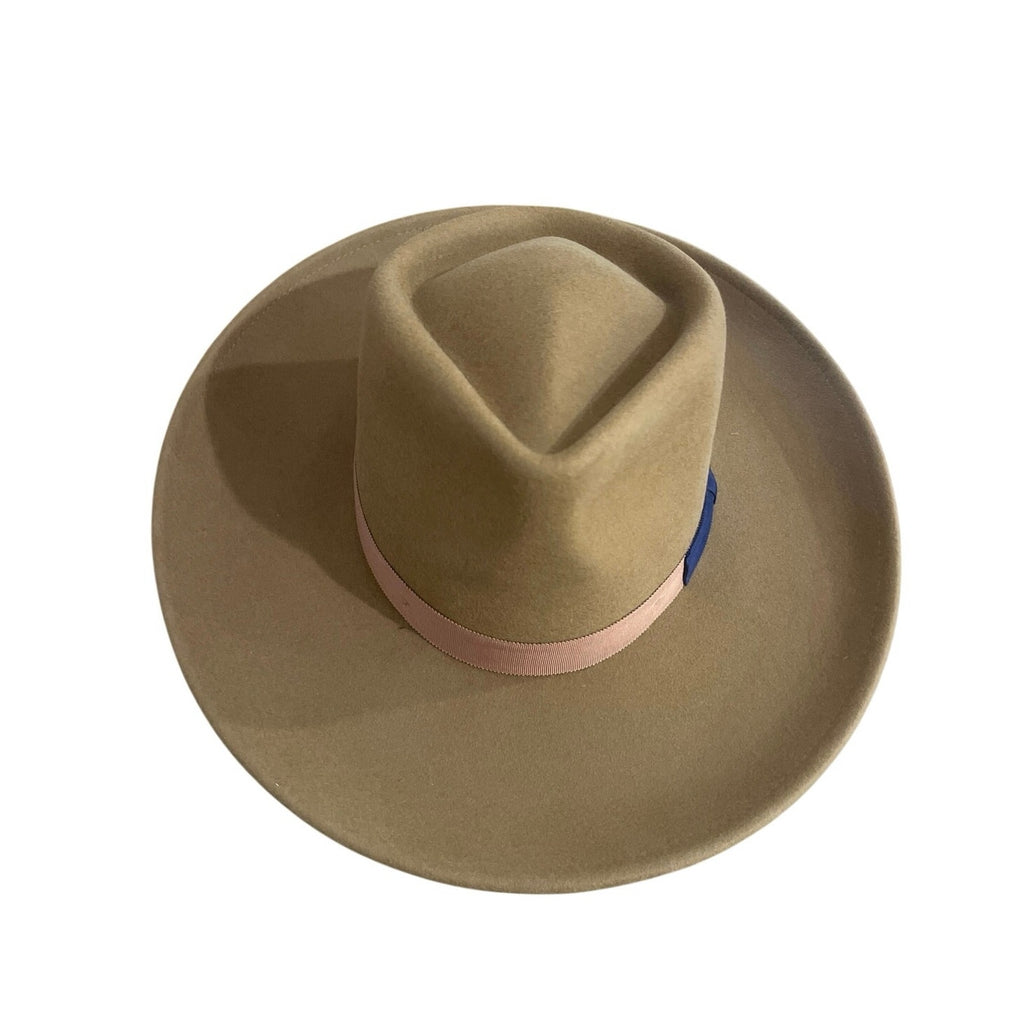 Brixton Wool Felt Monet Fedora Washed Copper SZ L Hat Rancher Cowboy Adjustable