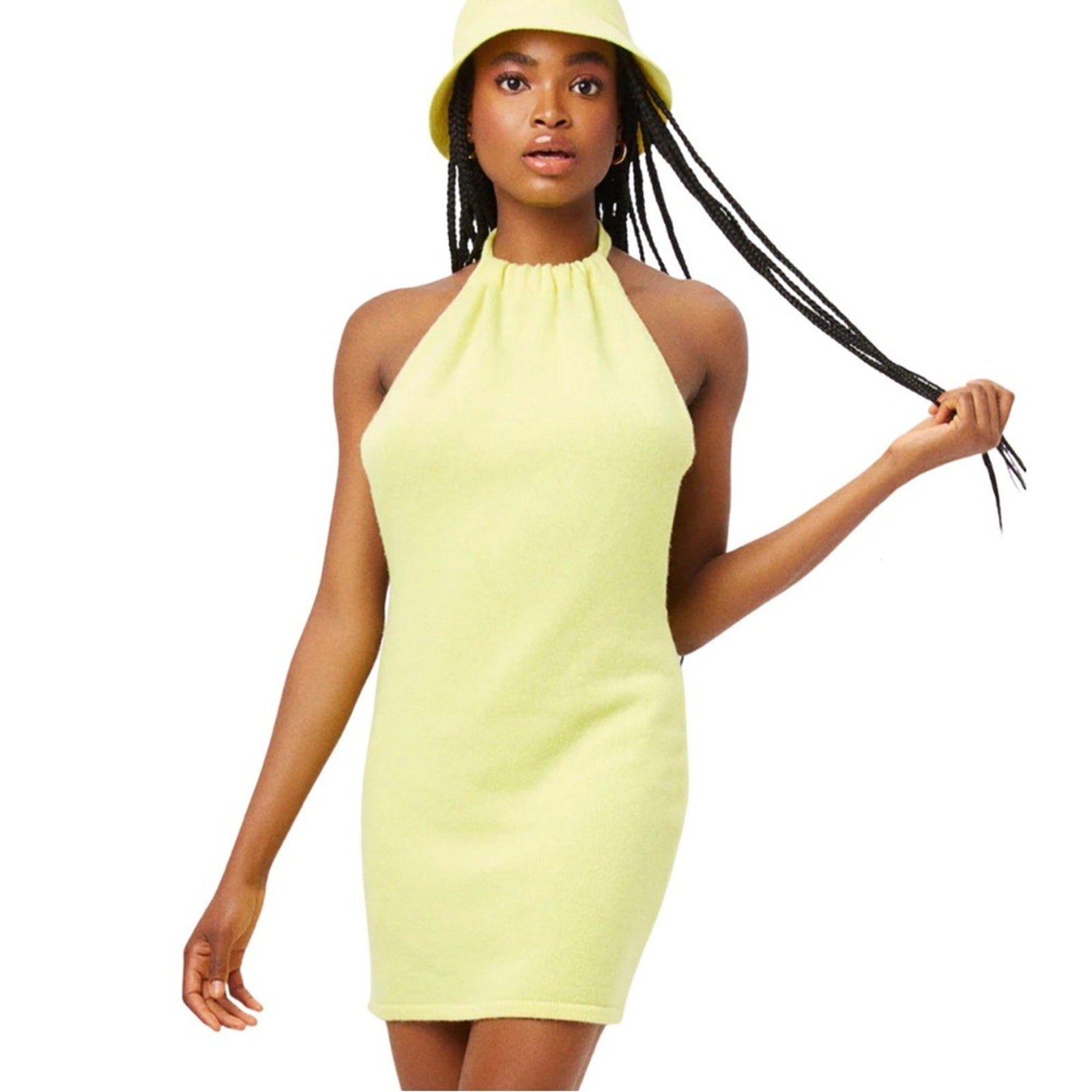 Frankies bikinis Zephyr Cashmere Adjustable Halter Dress NWT Size L