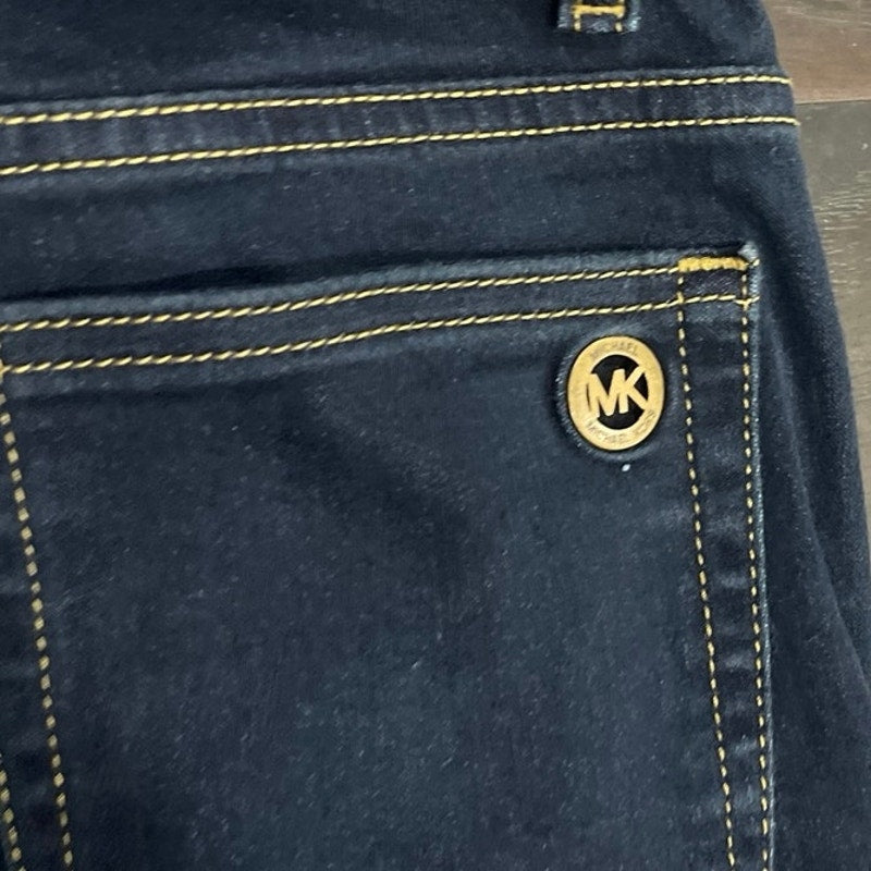 Michael Kors Izzy Skinny Dark Blue Wash Denim Jeans SZ 4 Casual Chic Streetwear