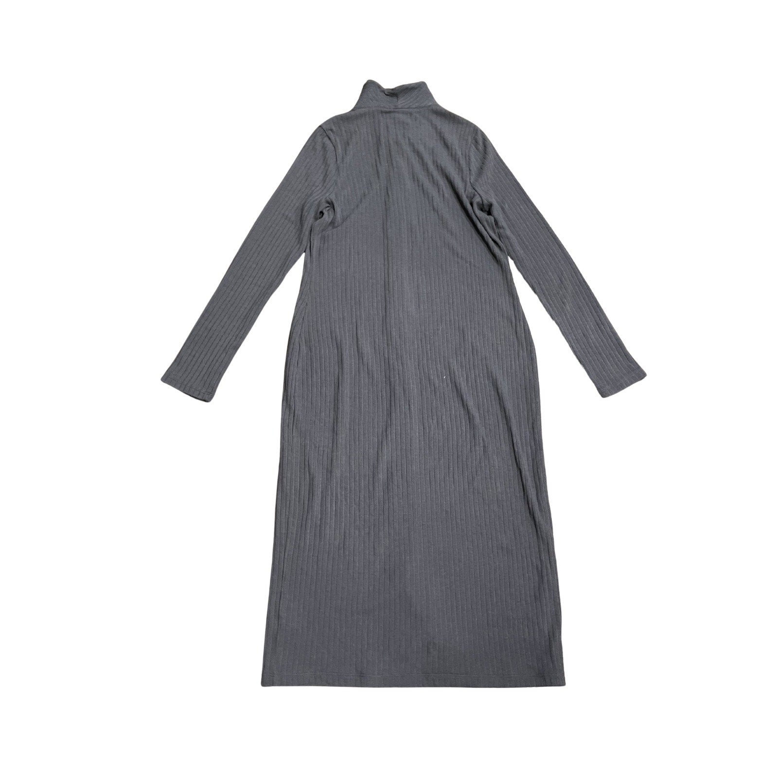 Madewell Button Front Midi Ribbed Collar Shirtdress SZ Medium Skim Fitted Casual