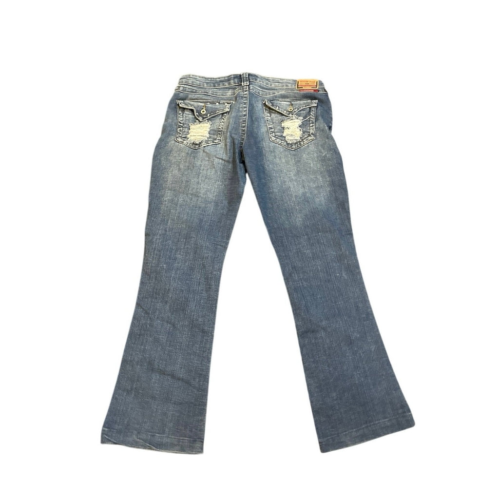 Rich Cow Denin Jeans Low Rise Bootcut Junior SZ 13 Y2K Westerns Cowgirl Country