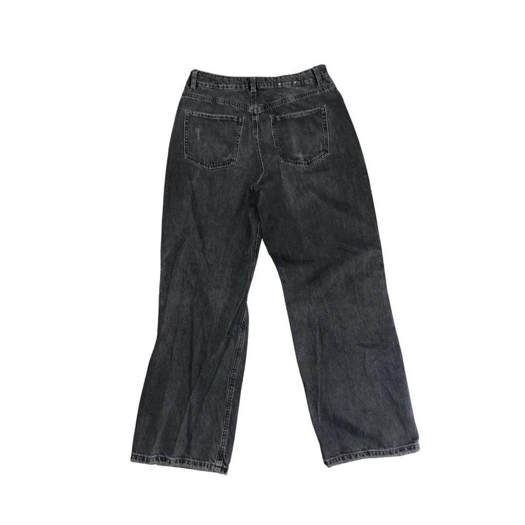Garage distressed wide leg jeans black washed lose fit high waisted Size 29