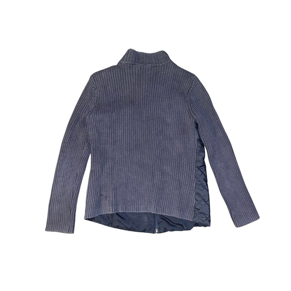 Croft & Barrow Sweater Full Zip Knit Cardigan Mock Neck 100% Cotton Size Petite Small