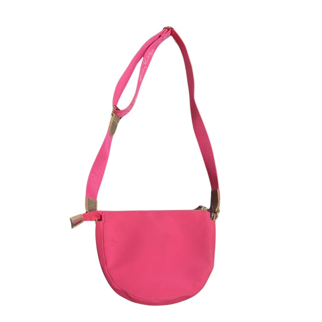 Lilly Pulitzer Giavanna Neoprene Hot Pink Crossbody Crescent Bag NEW Barbie