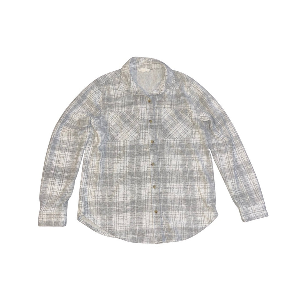 Beachlunchlounge Women Sally Shacket Plaid Long Sleeve Size Medium Flannel