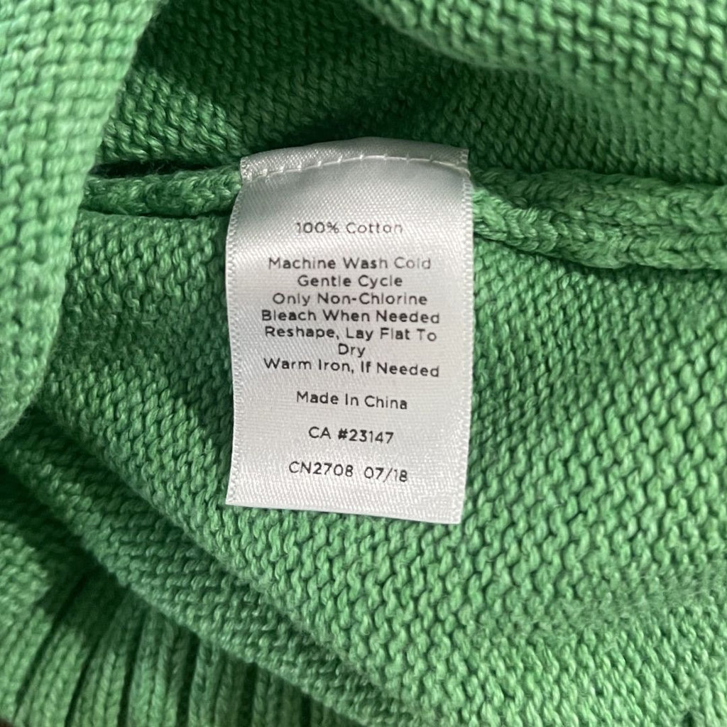 Talbots Green Long Sleeve Crewneck Cable Knit Pullover Sweater Small Fair Isle