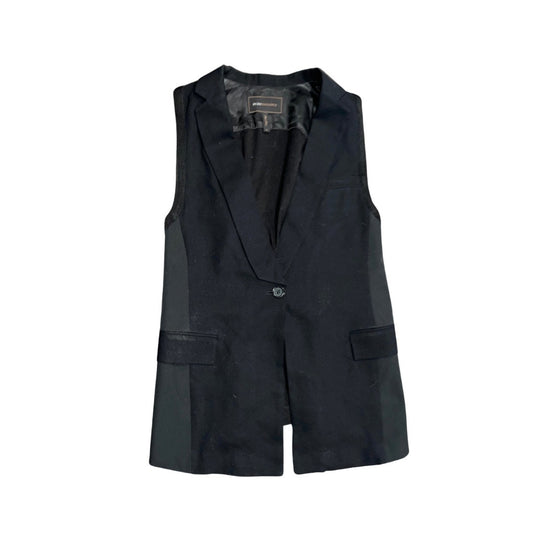 BCBGMAXAZRIA Black Tuxedo Vest Blazer Workwear Career Professional Size Medium