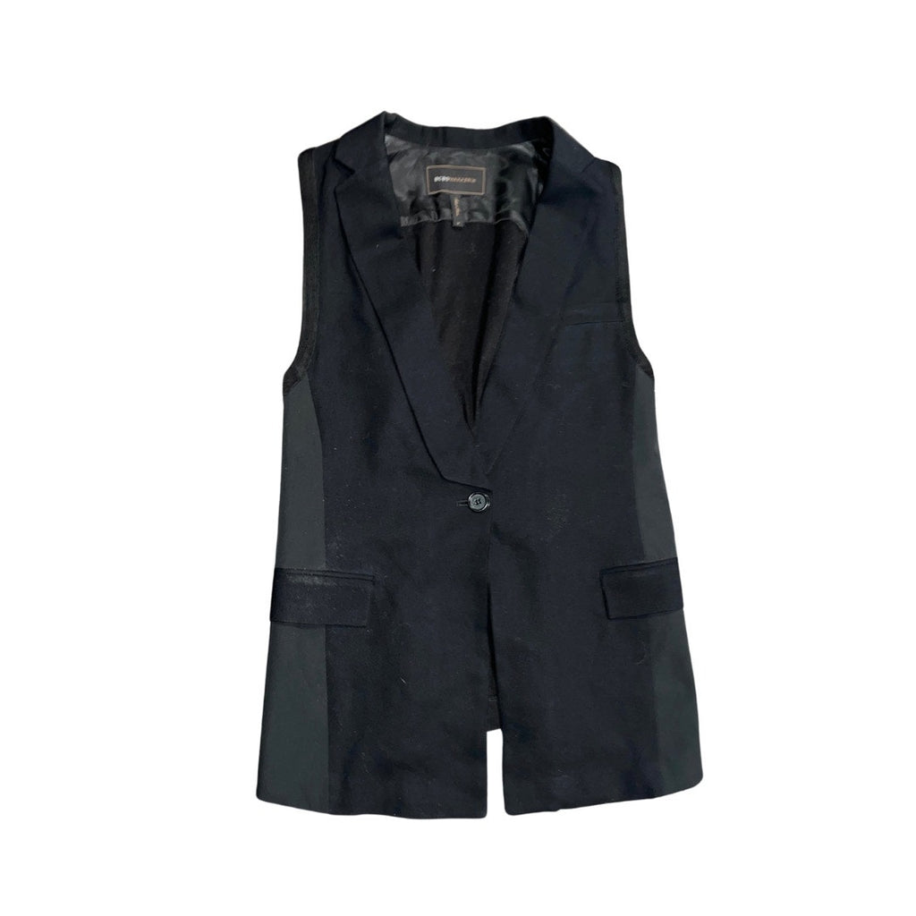 BCBGMAXAZRIA Black Tuxedo Vest Blazer Workwear Career Professional Size Medium