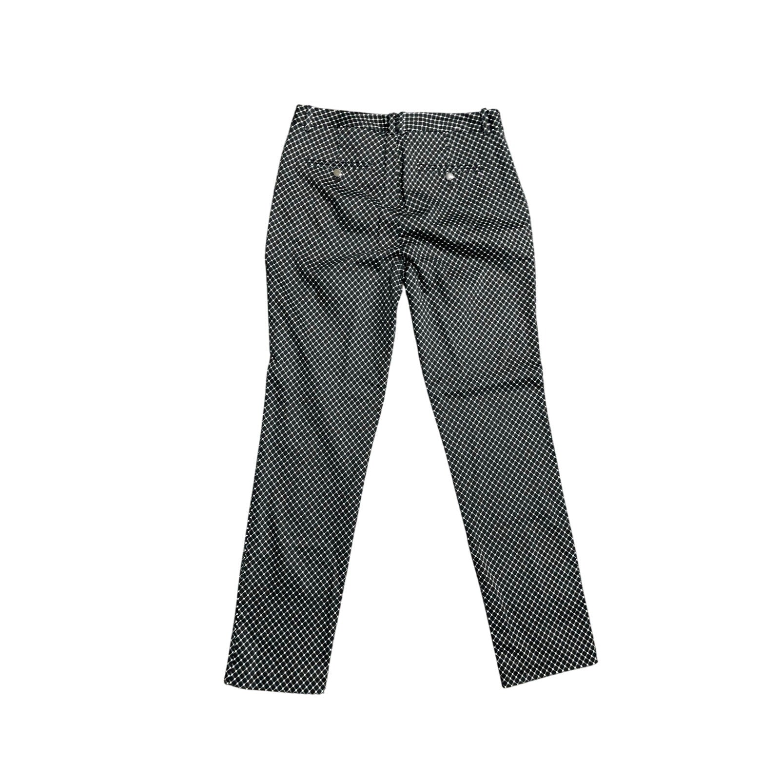 Calvin Klein Women Dress Pants Geometric Print Stretch Slim Leg Trousers Size 8