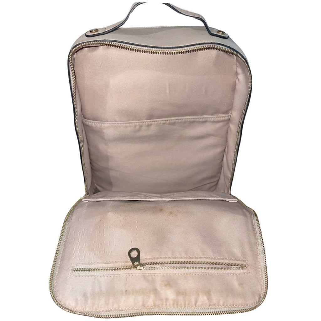 Calpak 15" Taupe Faux Leather Laptop Backpack Travel Carry on Luggage