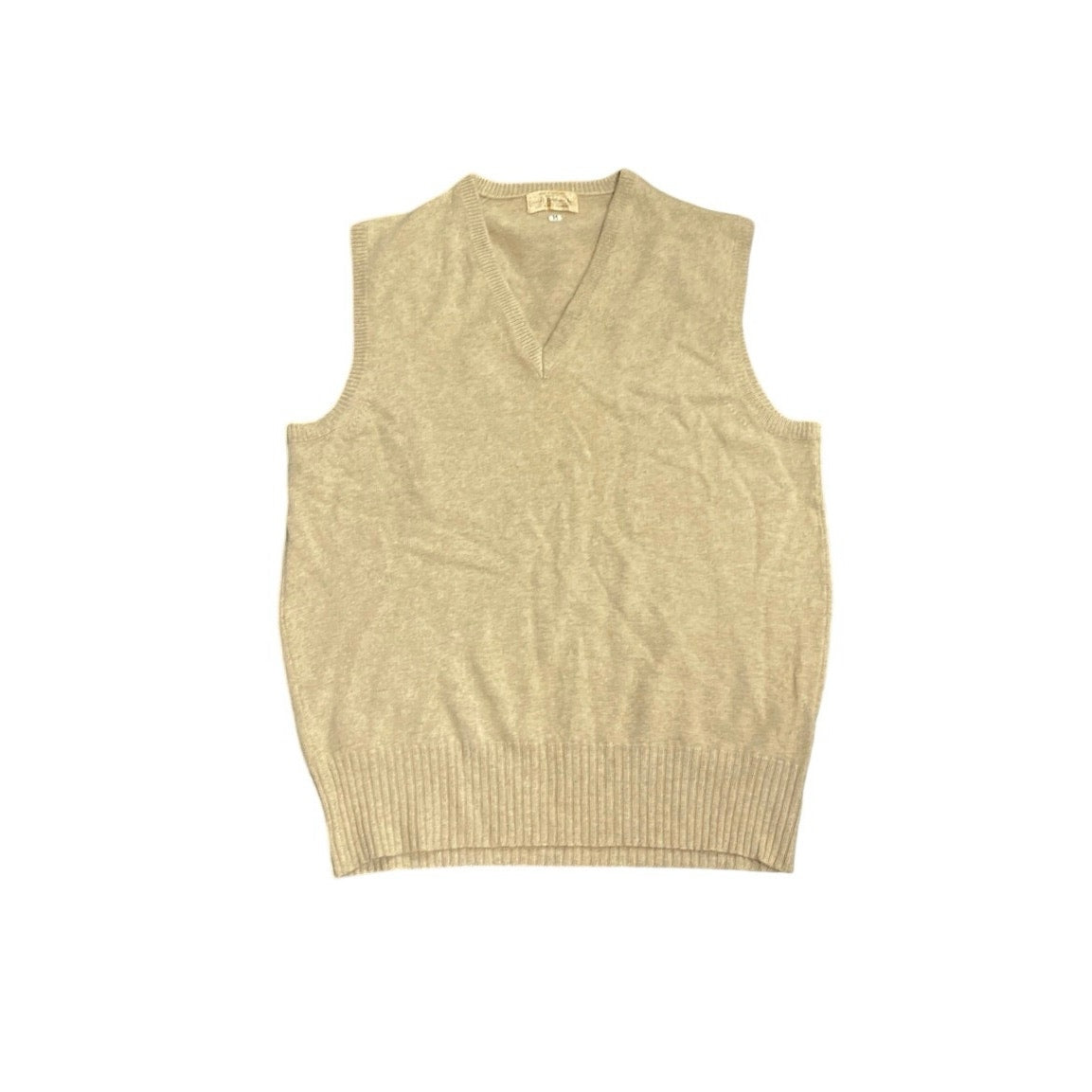 Gimbel Brothers Beige 100% Pure Cashmere Sweater Vest SZ M Grandpacore Vintage