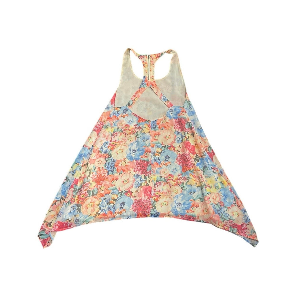 Millau Floral Sleeveless Tank Dres Handkerchief Helime SZ XS Flowy Botanical