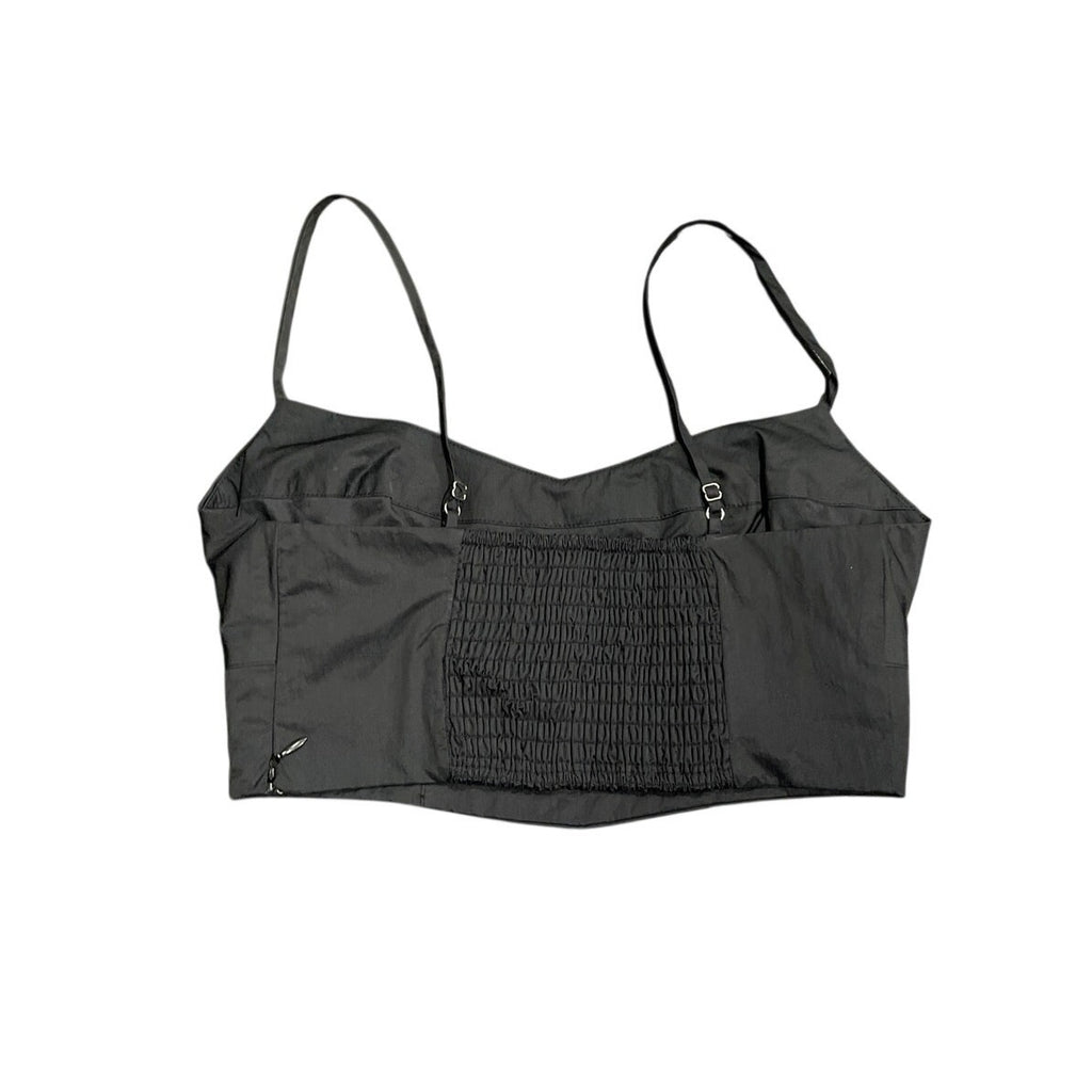 Free People Smoked Cropped Corset Top Heart Neckline Adjustable Straps