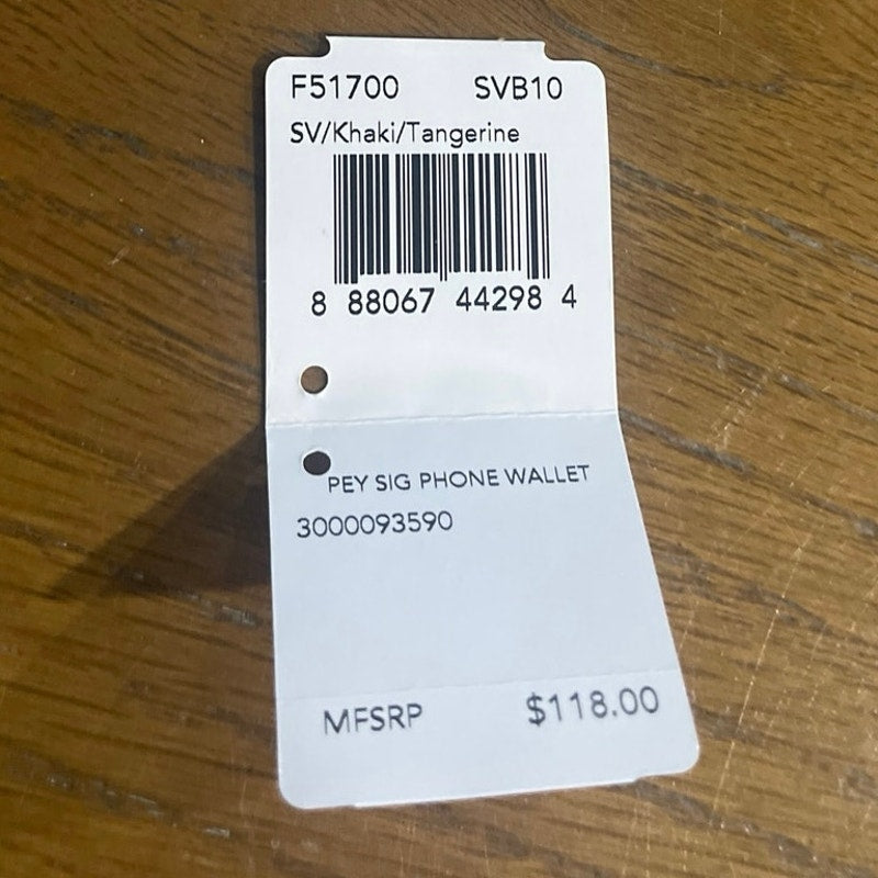 Coach Signature Canvas Wallet Tangerine Orange Brown Card Holder Y2K