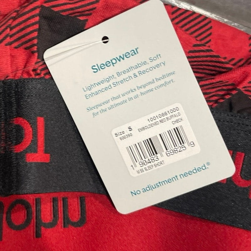 Tommy John Sleepwear Red and Black Buffalo Plaid SZ S Pajamas Pants Shorts NWT