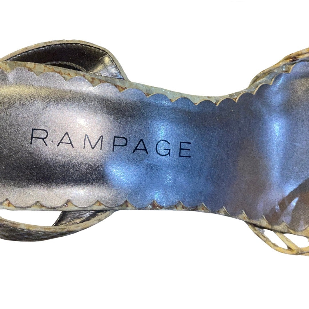Rampage Rebecca Taupe Wedge Strappy Open Toe Size 6.5 Y2K
