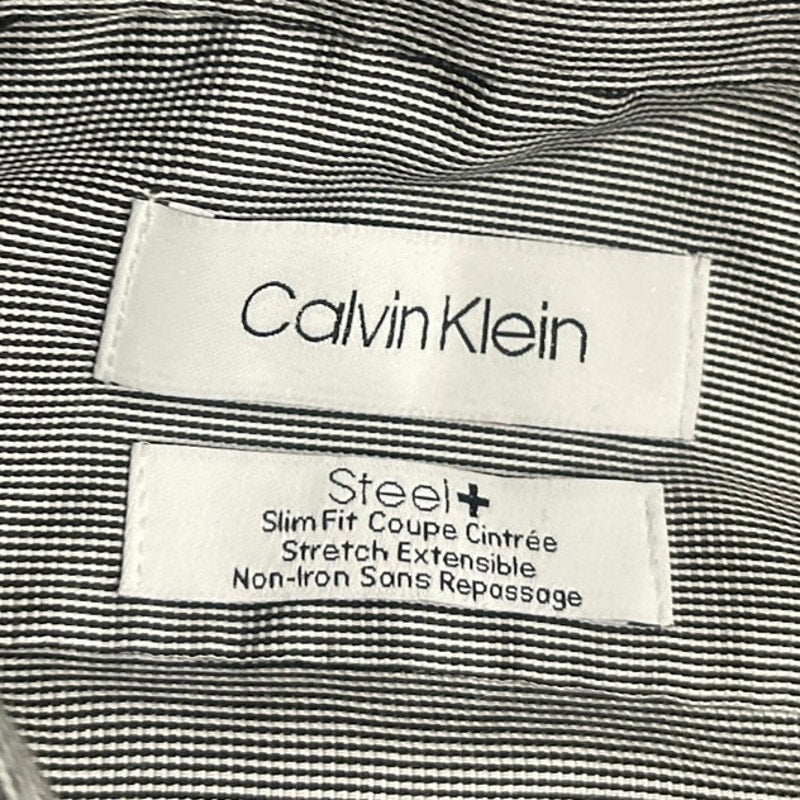 Calvin Klein Steel Slim Fit Stretch Non Iron Pin Stripe Long Sleeve Dress Shirt