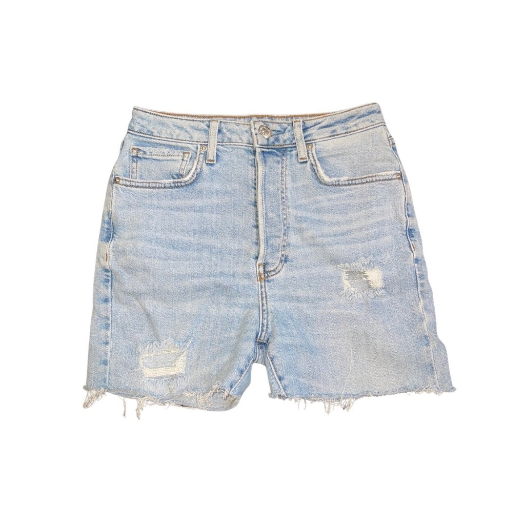 Forever 21 Distressed Cutoff Frayed Hem Denim Shorts Size 26 Jeans Y2K Lightwash