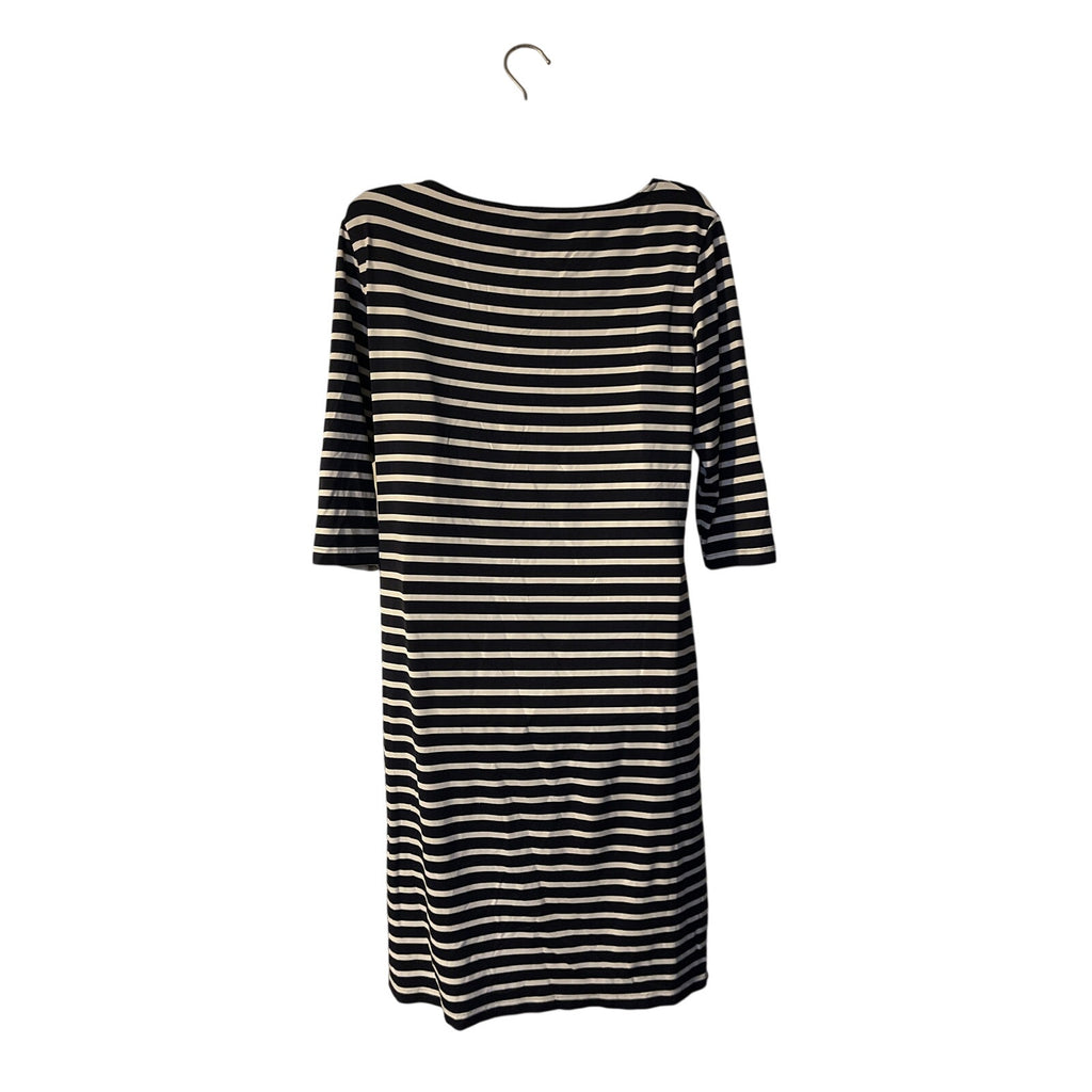 Saint James Striped Jersey Knit Shift Long Sleeve Dress Nautical Coastal Boating