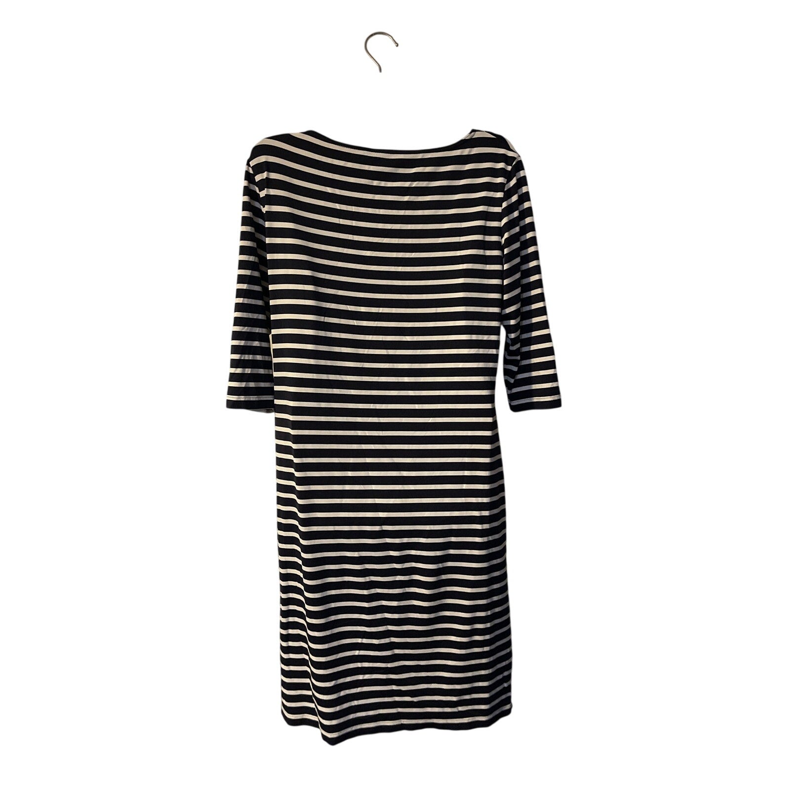 Saint James Striped Jersey Knit Shift Long Sleeve Dress Nautical Coastal Boating