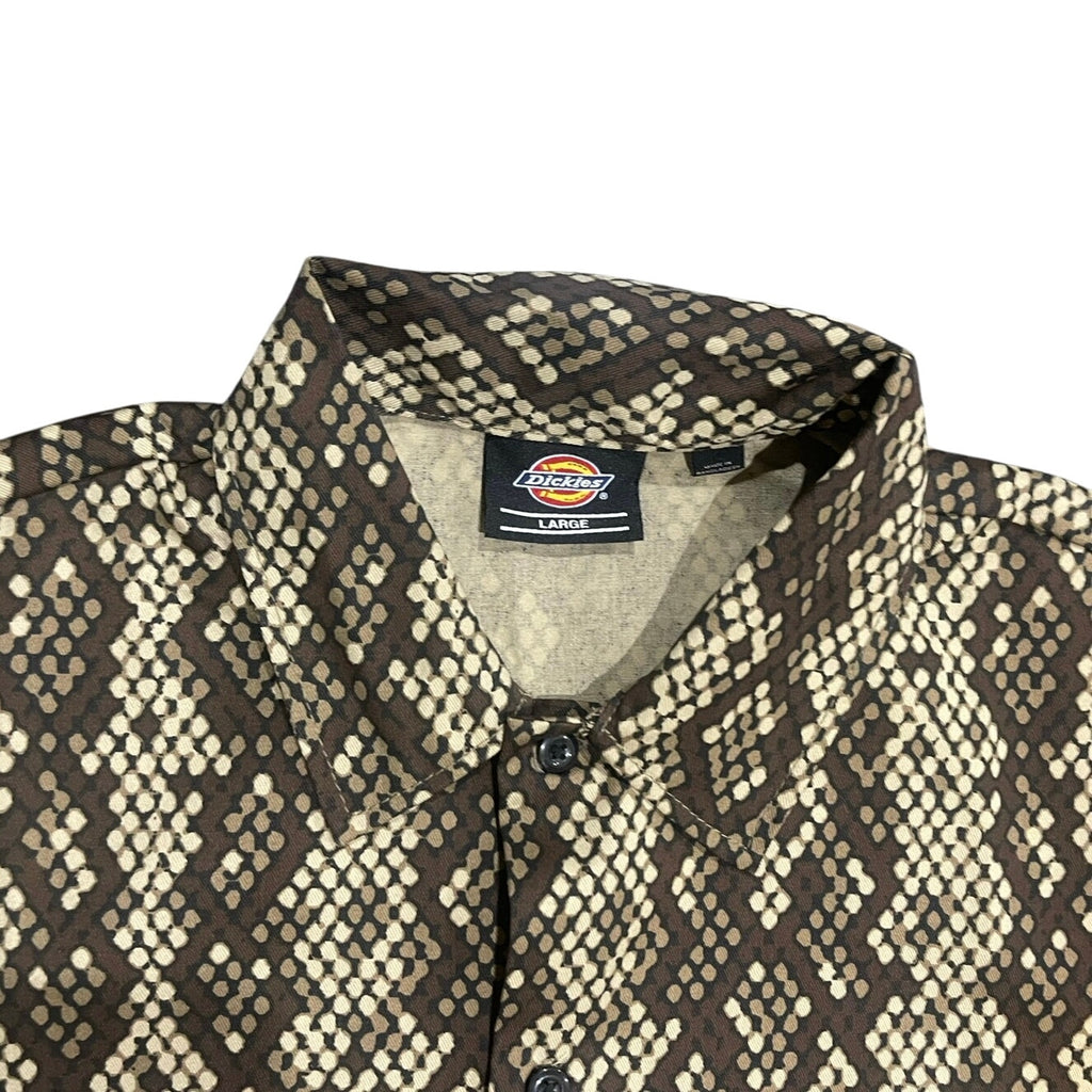 Dickies Camden Snake Print Cropped Button Up Shirt