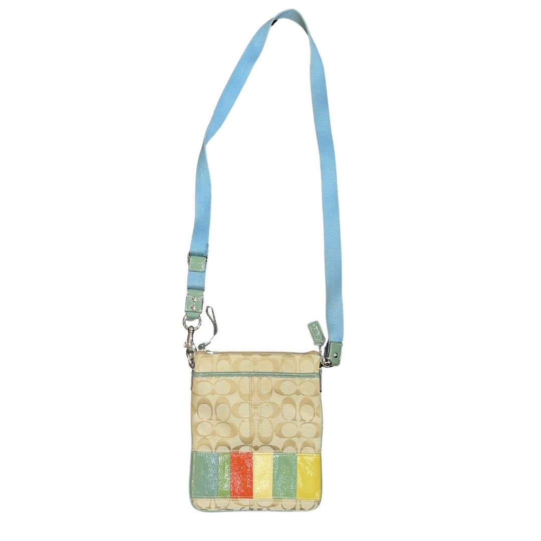 Coach Hamptons Weekend Signature Swingpack Crossbody Bag Patent Leather Trim Y2K