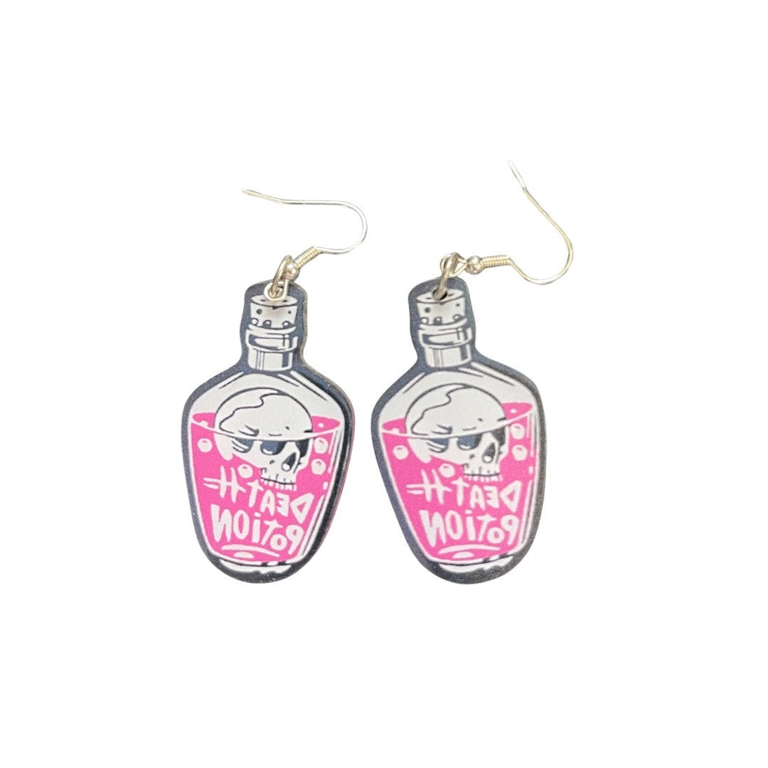 Pink poison earrings