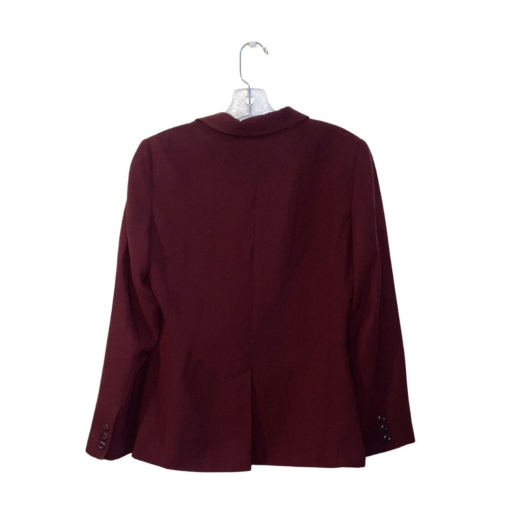 New York & Company Burgundy Blazer Size 4 Career Office Professional Chic Preppy