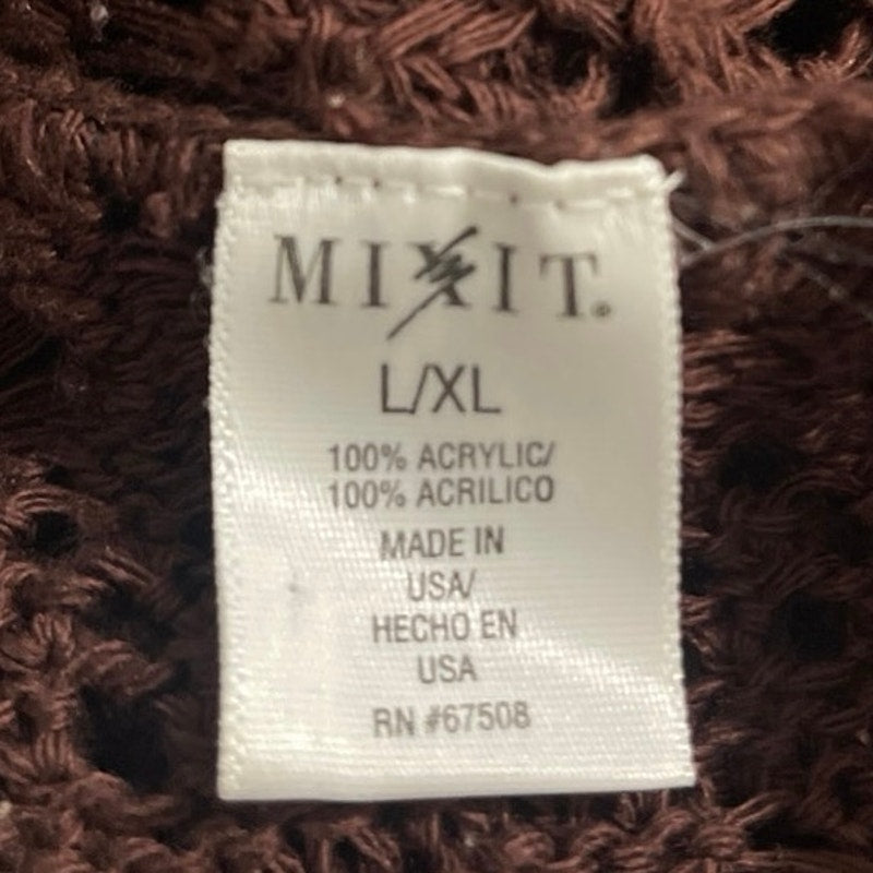 Mixit Crochet Tie Front Cardigan Open Knit Sweater SZ L Y2K 90s Boho Cottagecore