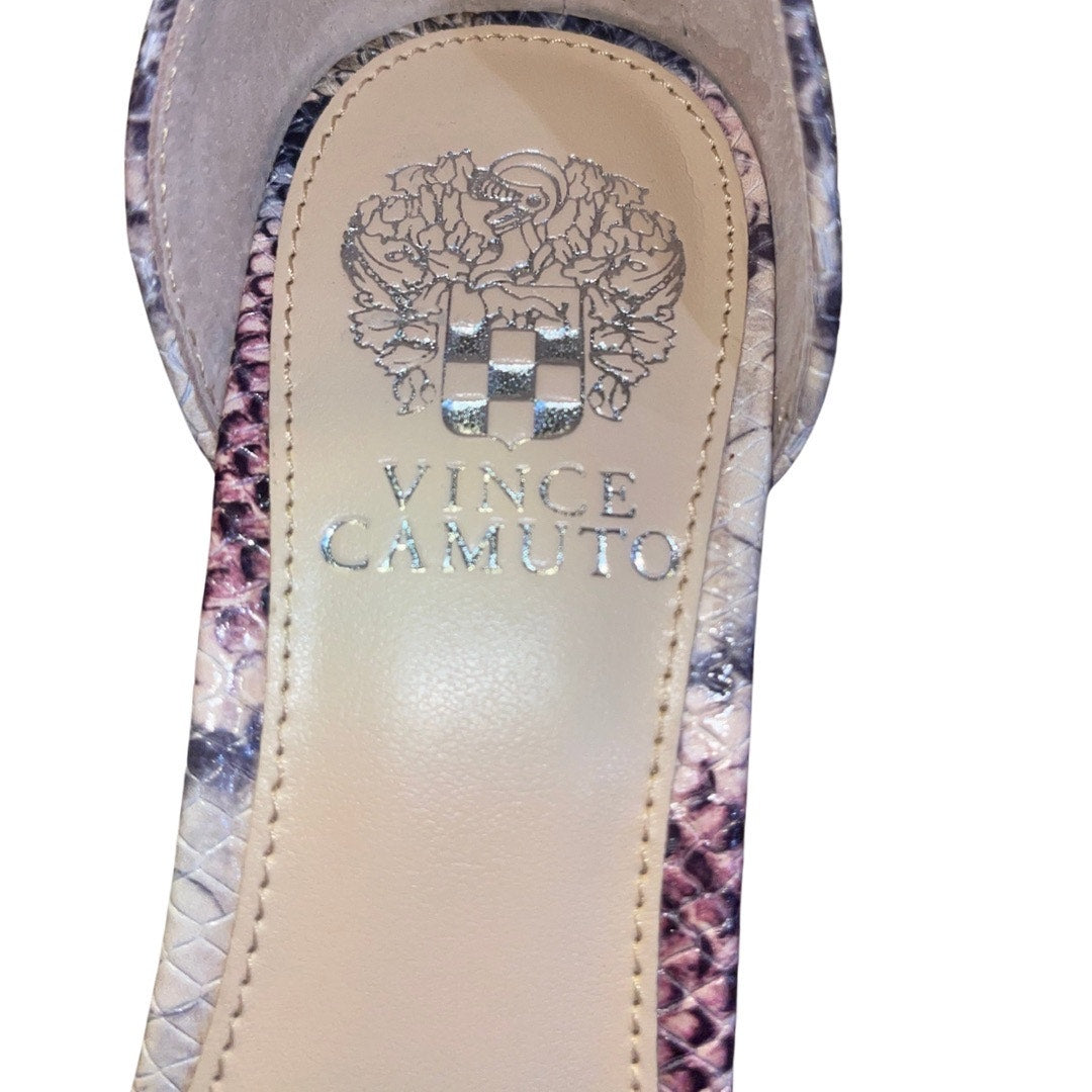 Vince Camuto Snakeskin Sathina Ankle Strap Platform Heel Size 8 Multicolor NWT