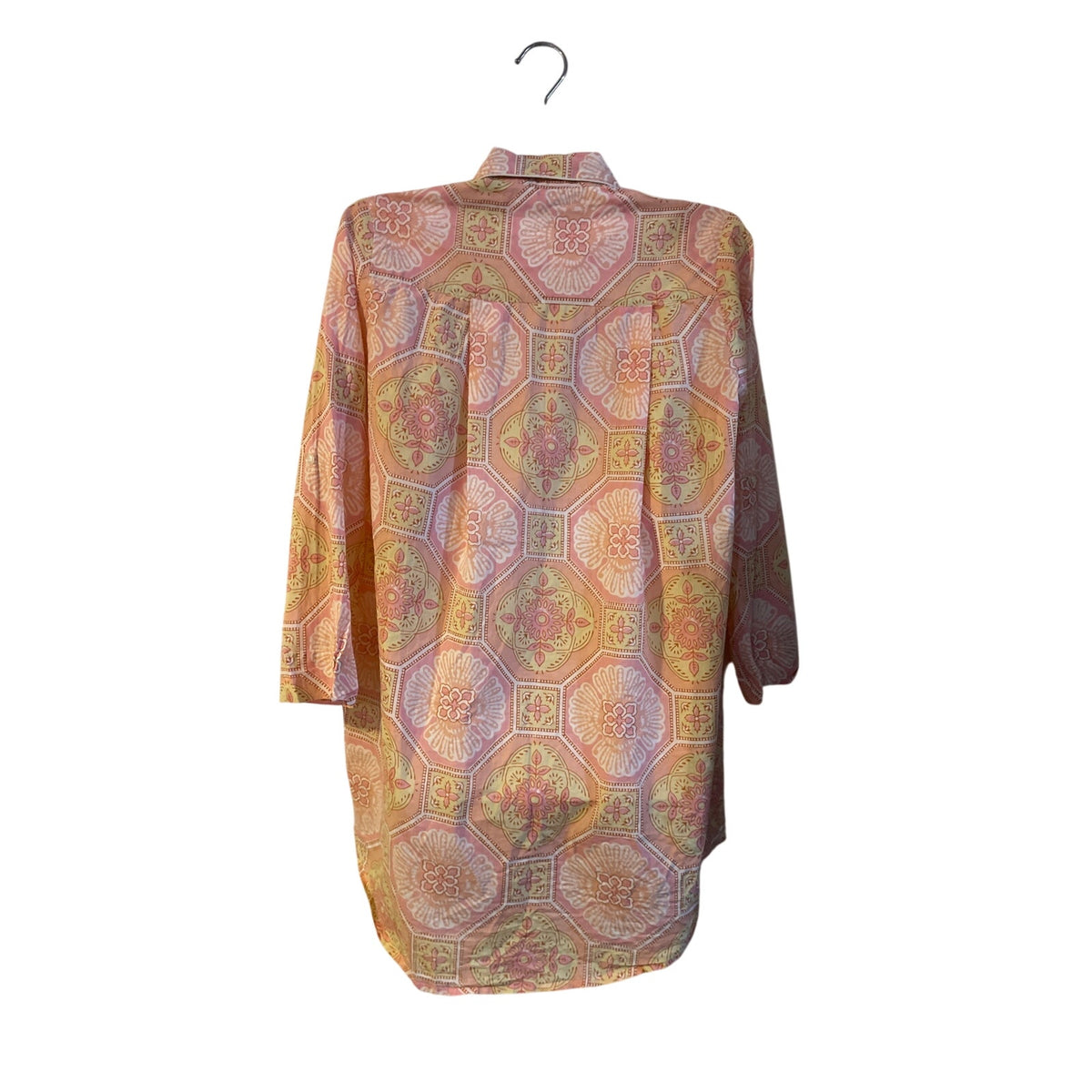 Julia Amory Paisley Print Button Down Shirt SZ S Artsy Casual Boho Resort