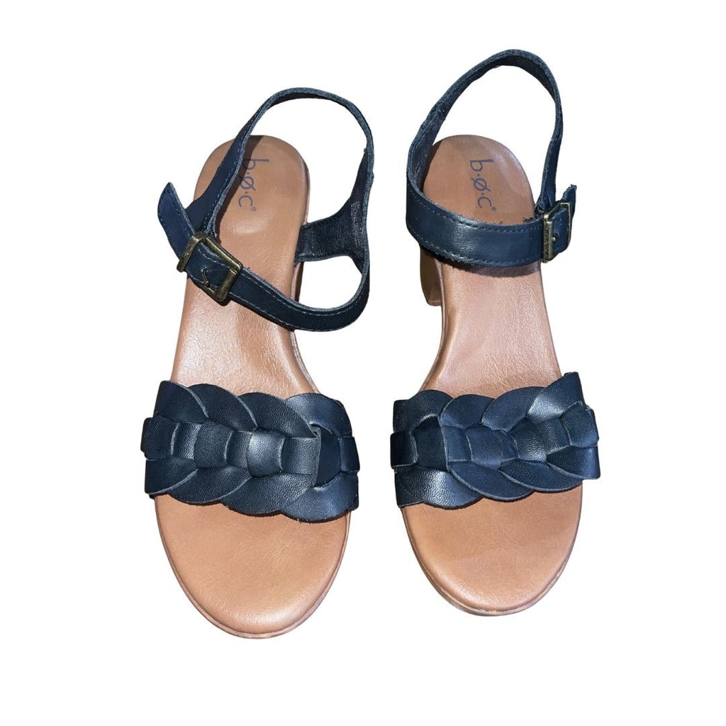 BOC by Born Gigi Platform Block Heeled Sandals Woven Size 7.5 Retro Chic Boho