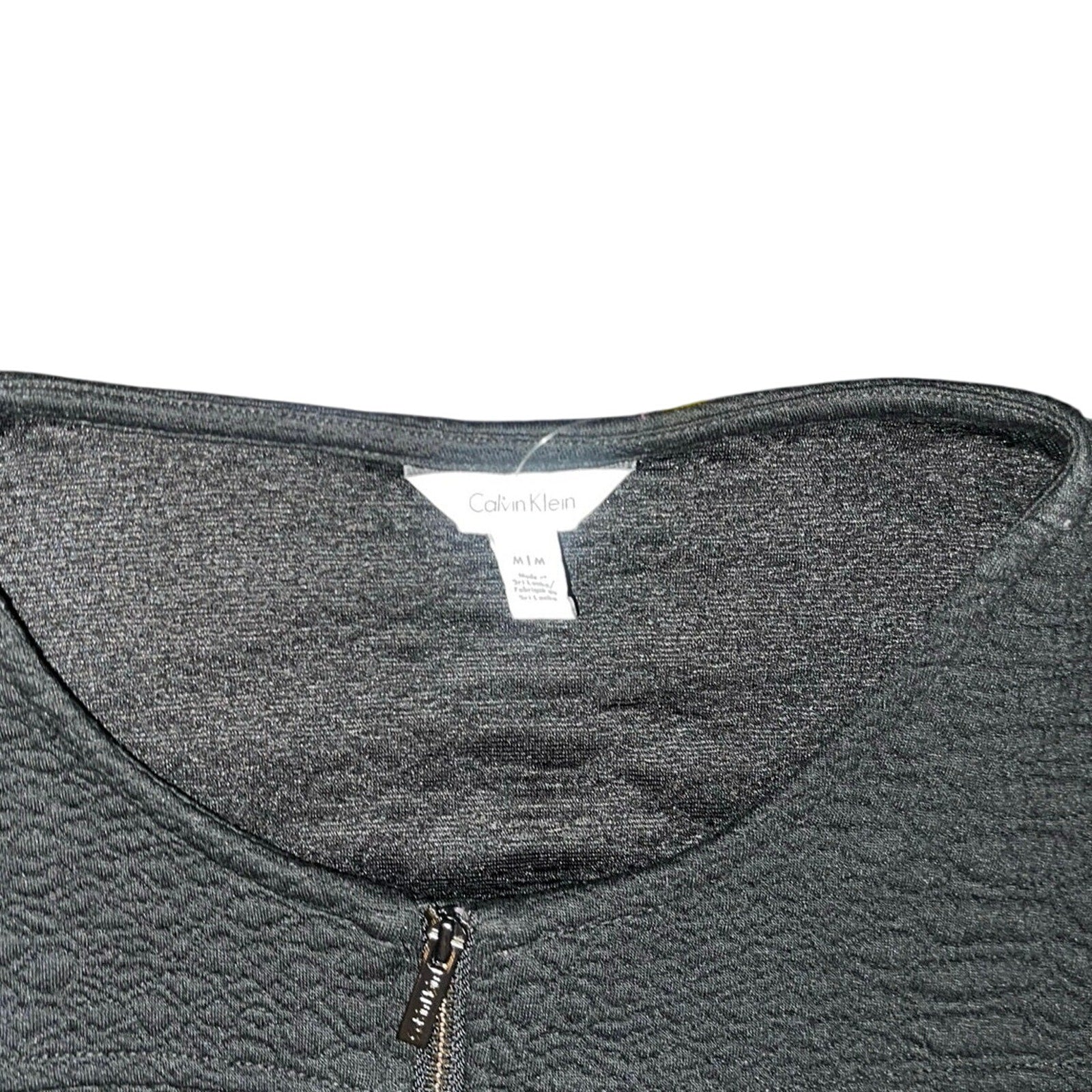 Calvin Klein Black Full Zip Cardigan Sweater Size Larger Preppy Career Office