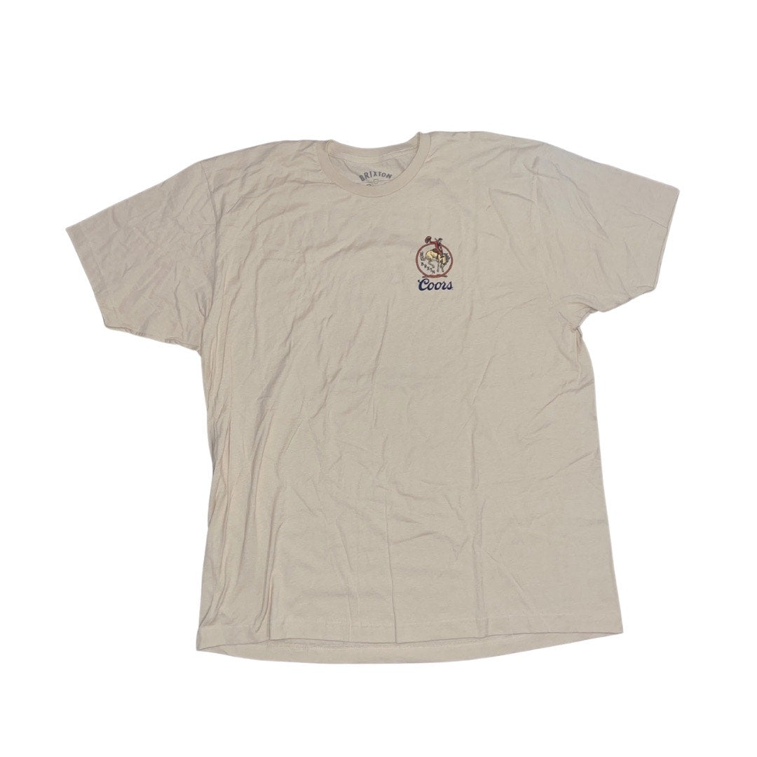 Brixton Coors Omaha T-shirt Tan 100% Cotton Western Cowboy Size 2XL NWT