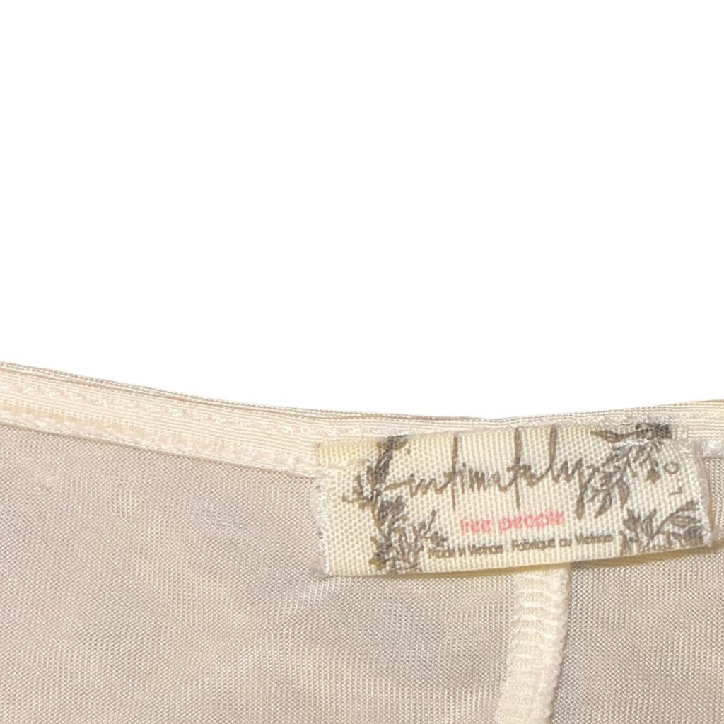 Intimately Free People Square Neck Long Sleeve Ruched Top Blouse Size Medium