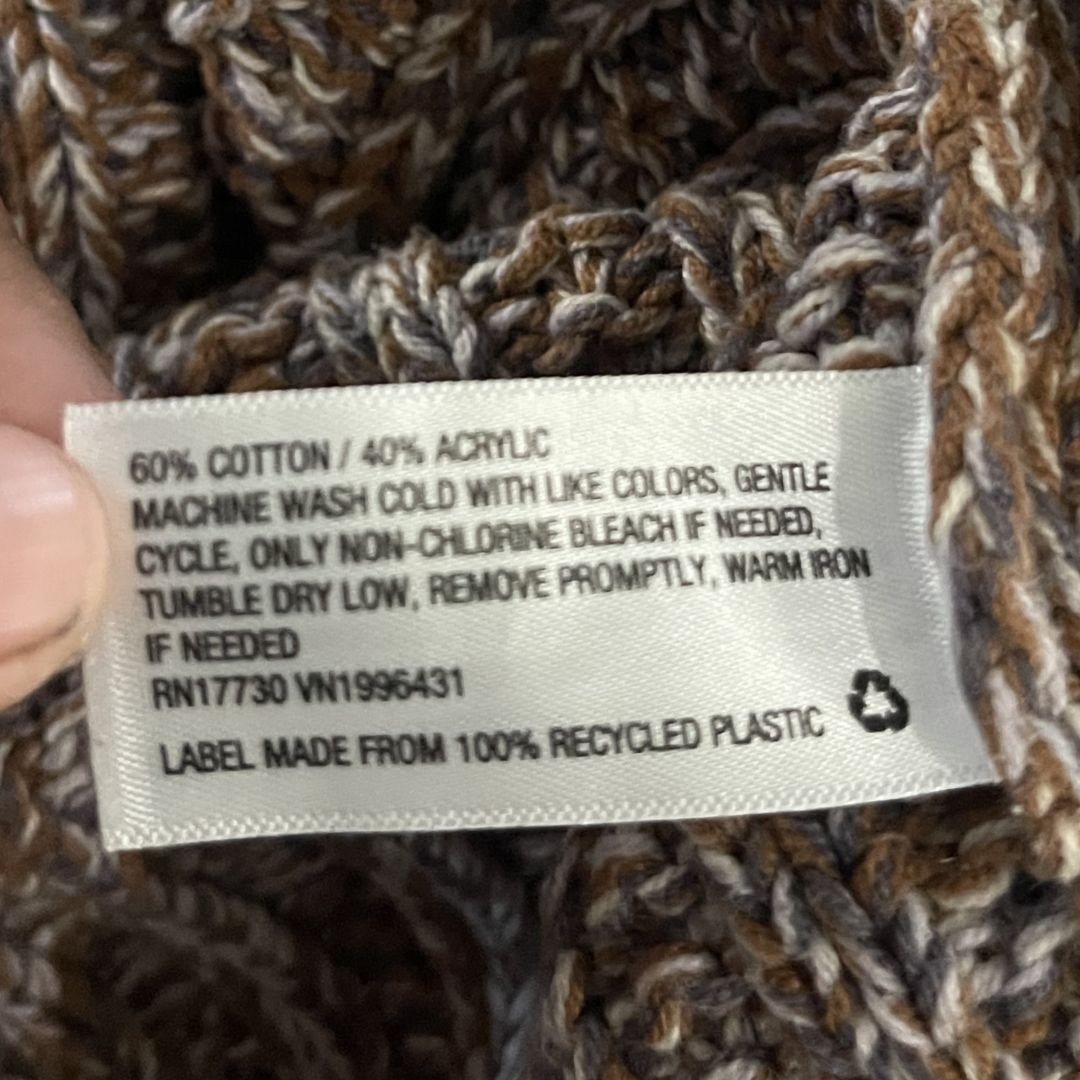 Universal Thread Brown Chunky Knit Cropped Pullover Sweater Size Large Cozy Chic