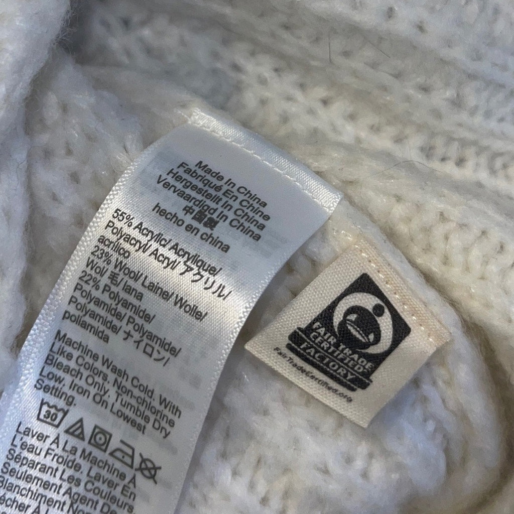 Madewell Pointelle Knowe Chunky Sweater Crewneck Vest Fuzzy Wool Blend Size S