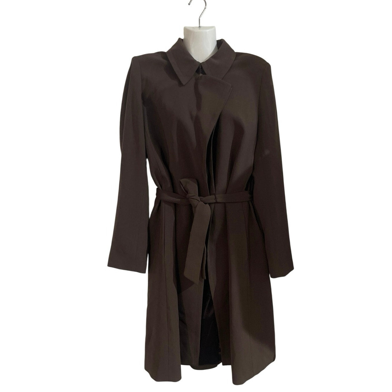 Babaton Classic Trench Coat by Aritzia Open Front Tie Waist Belt SZ M Elegant