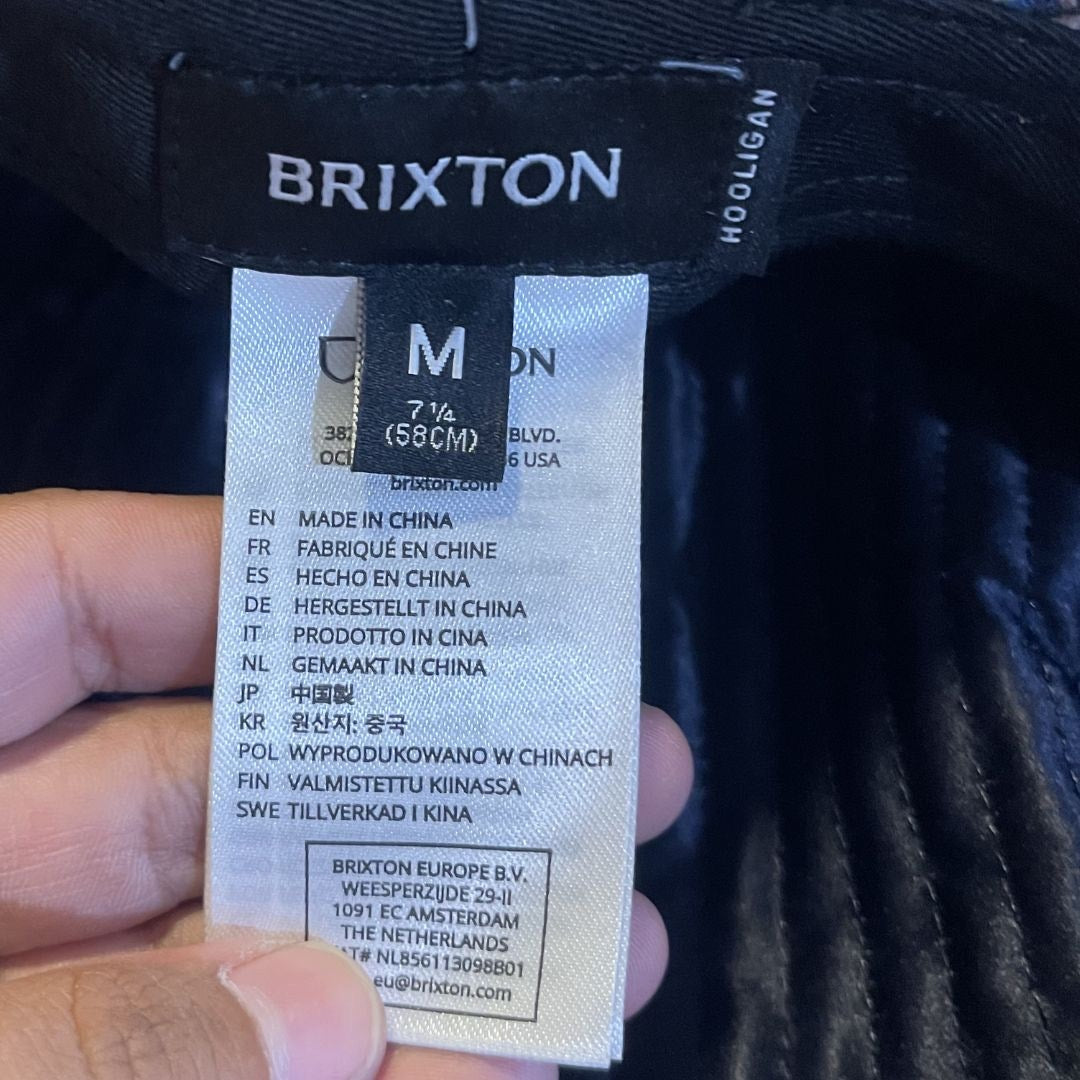 Brixton Hooligan Snap Cap Blue Plaid Size Medium 7 1/2  NWT Newspaper Boy