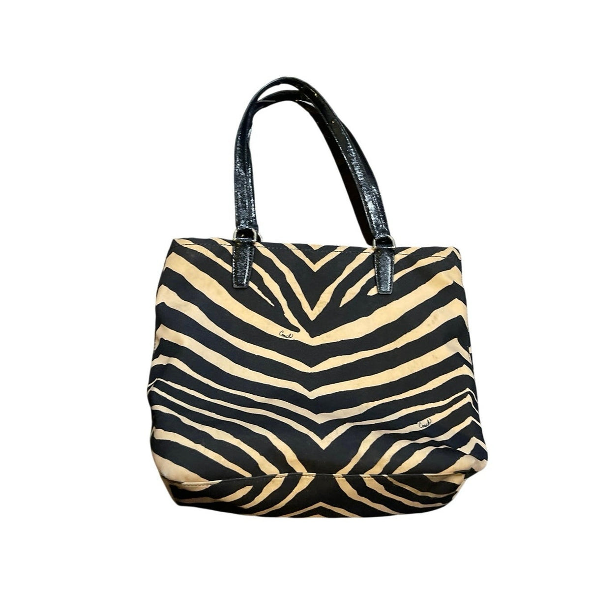 Coach Canvas Zebra Animal Print Devin Tote Shoulder Bag #F23283 Y2K Vintage