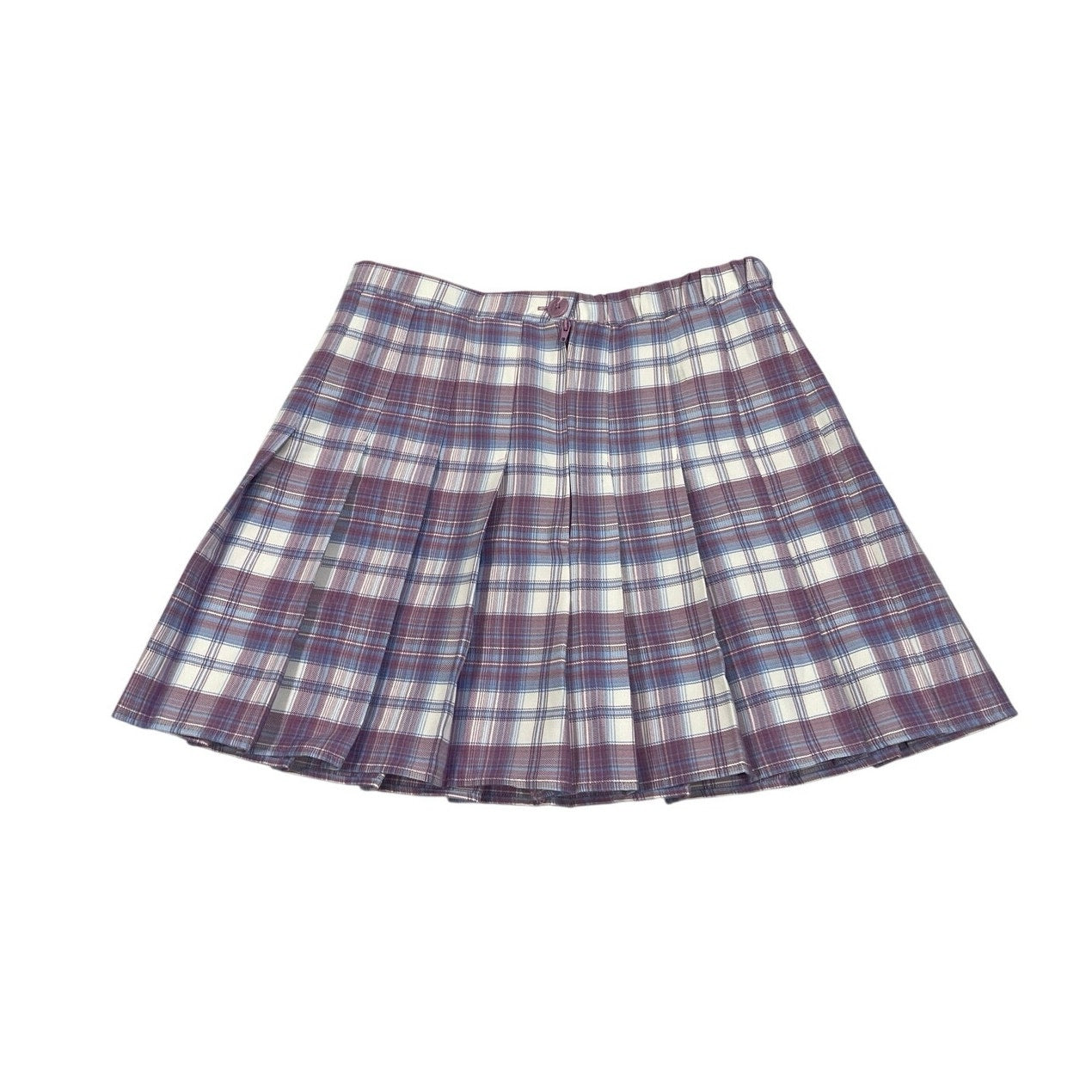 Rewind Plaid Pleated Skater Skirt SZ L High Waisted Schoolgirl Preppy Academia