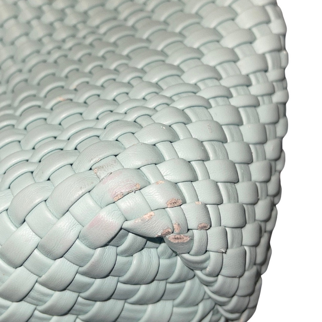 Rachel Zoe Aqua Woven Blue Hobo Shoulder Bag with matching pouch vegan leather